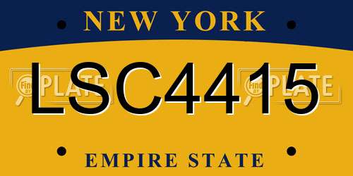 LSC4415 New York License Plate