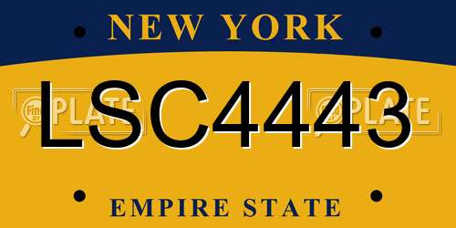 LSC4443 New York License Plate