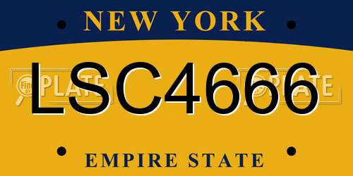 LSC4666 New York License Plate