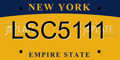 LSC5111 New York License Plate