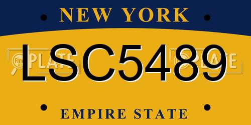 LSC5489 New York License Plate
