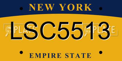 LSC5513 New York License Plate