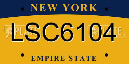 LSC6104 New York License Plate
