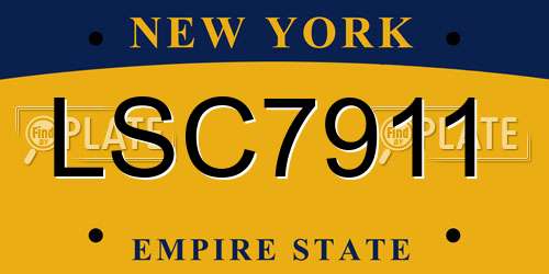 LSC7911 New York License Plate