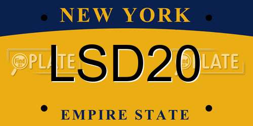 LSD20 New York License Plate
