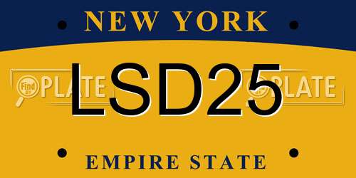LSD25 New York License Plate