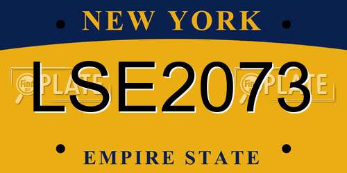 LSE2073 New York License Plate