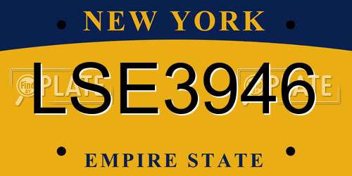 LSE3946 New York License Plate