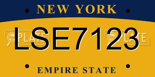 LSE7123 New York License Plate