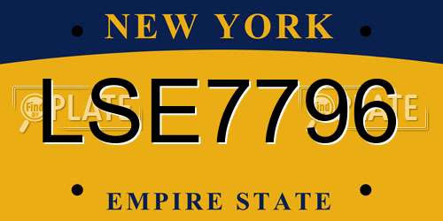 LSE7796 New York License Plate