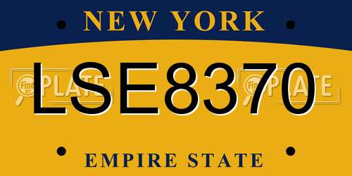 LSE8370 New York License Plate