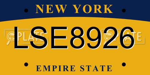 LSE8926 New York License Plate
