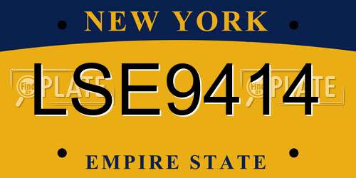 LSE9414 New York License Plate
