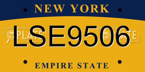 LSE9506 New York License Plate