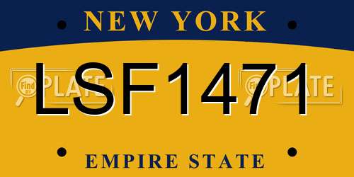 LSF1471 New York License Plate