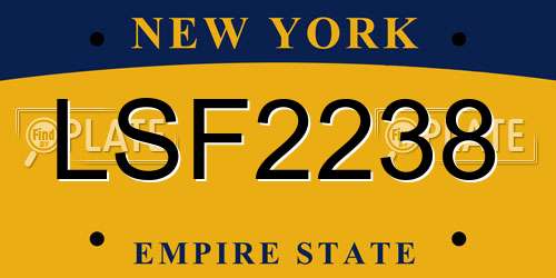 LSF2238 New York License Plate