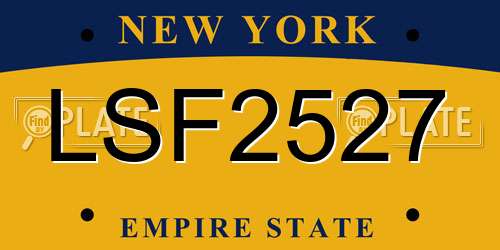 LSF2527 New York License Plate