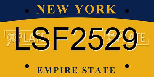 LSF2529 New York License Plate