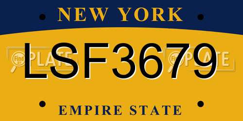 LSF3679 New York License Plate