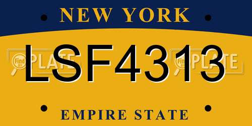 LSF4313 New York License Plate