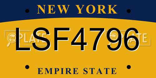 LSF4796 New York License Plate