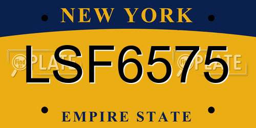 LSF6575 New York License Plate