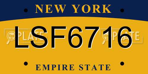 LSF6716 New York License Plate
