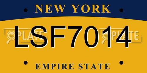 LSF7014 New York License Plate