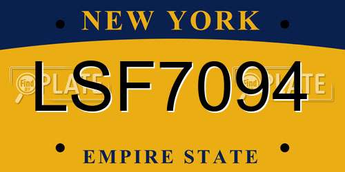 LSF7094 New York License Plate