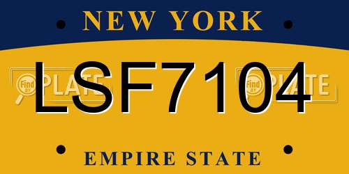 LSF7104 New York License Plate