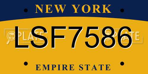 LSF7586 New York License Plate