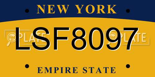 LSF8097 New York License Plate