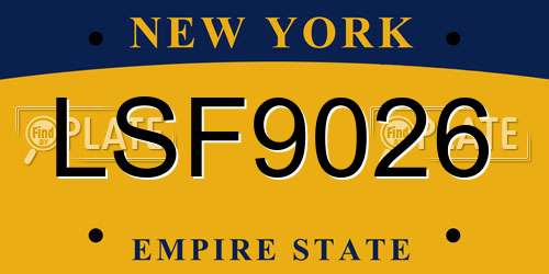 LSF9026 New York License Plate