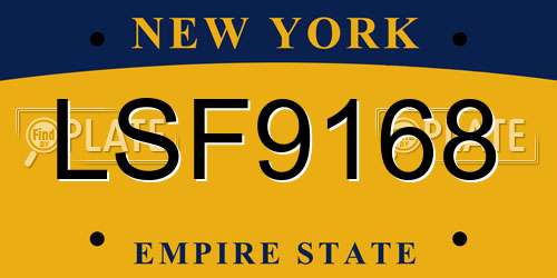 LSF9168 New York License Plate