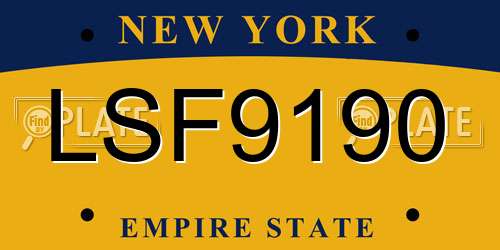 LSF9190 New York License Plate