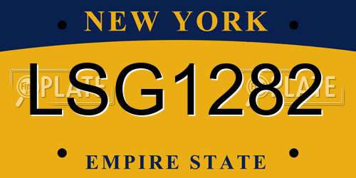 LSG1282 New York License Plate