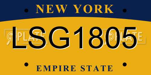 LSG1805 New York License Plate