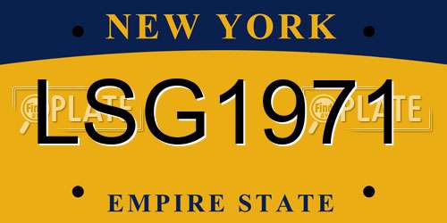 LSG1971 New York License Plate