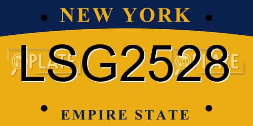 LSG2528 New York License Plate