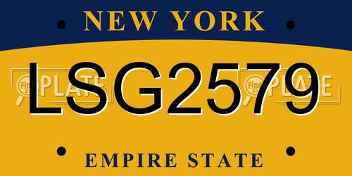 LSG2579 New York License Plate