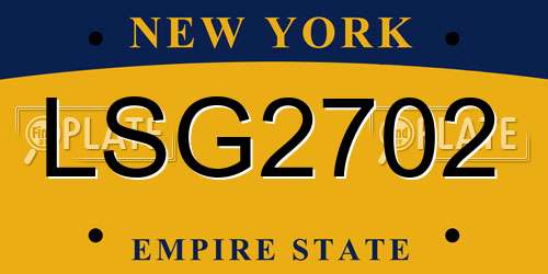 LSG2702 New York License Plate