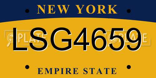 LSG4659 New York License Plate