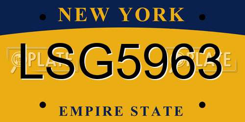 LSG5963 New York License Plate