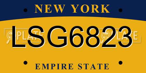 LSG6823 New York License Plate