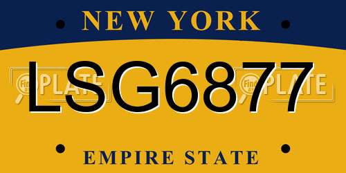 LSG6877 New York License Plate