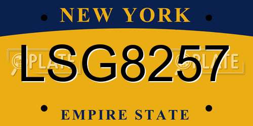 LSG8257 New York License Plate