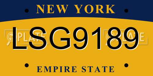 LSG9189 New York License Plate