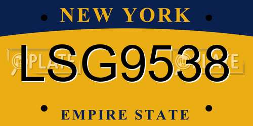 LSG9538 New York License Plate