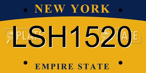 LSH1520 New York License Plate
