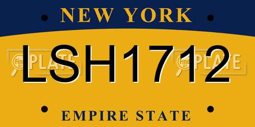 LSH1712 New York License Plate